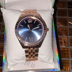 Juicy Couture Rose Gold Watch with Blue Dial